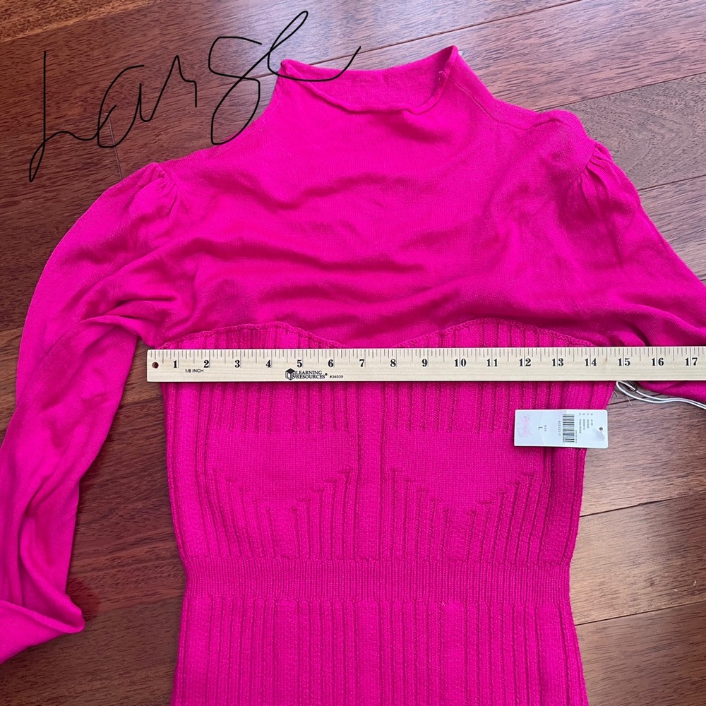 Anthropologie hot pink Long Sleeve sweater Dress multiple sizes - Picture 13 of 15